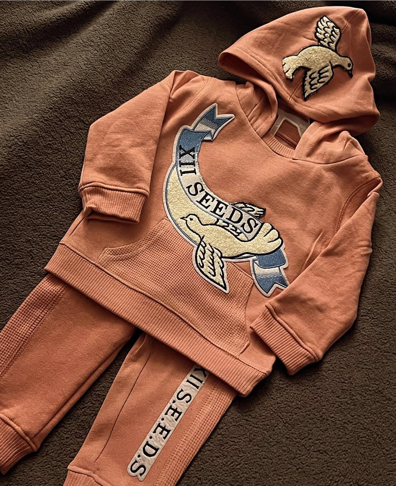 Kids XII SEEDS tracksuit set with bird logo applique